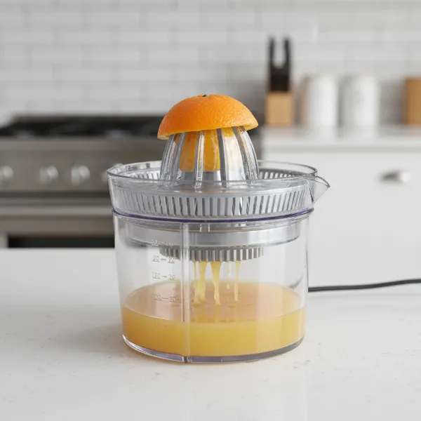 close up of kenwood je290 citrus juicer two-way rotating cone and motor mechanism