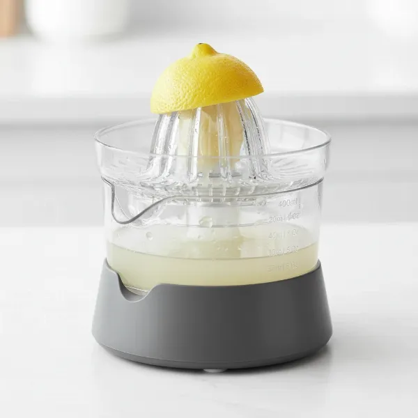 Lurch Germany Manual Citrus Juicer's ergonomic reamer and stable base for efficient juicing